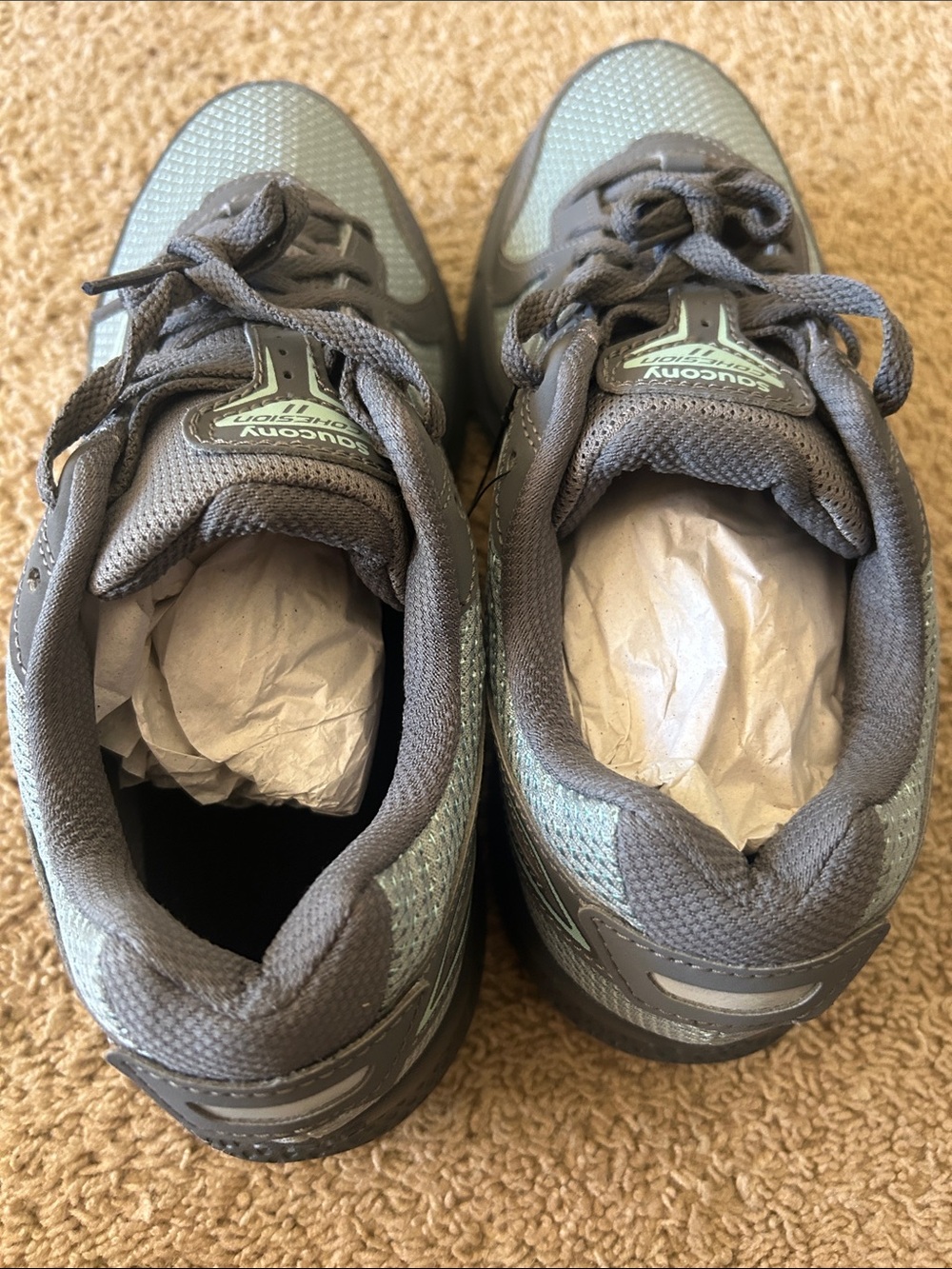 Saucony Gray and Mint Cohesion II Running Sneakers - Picture 2 of 3